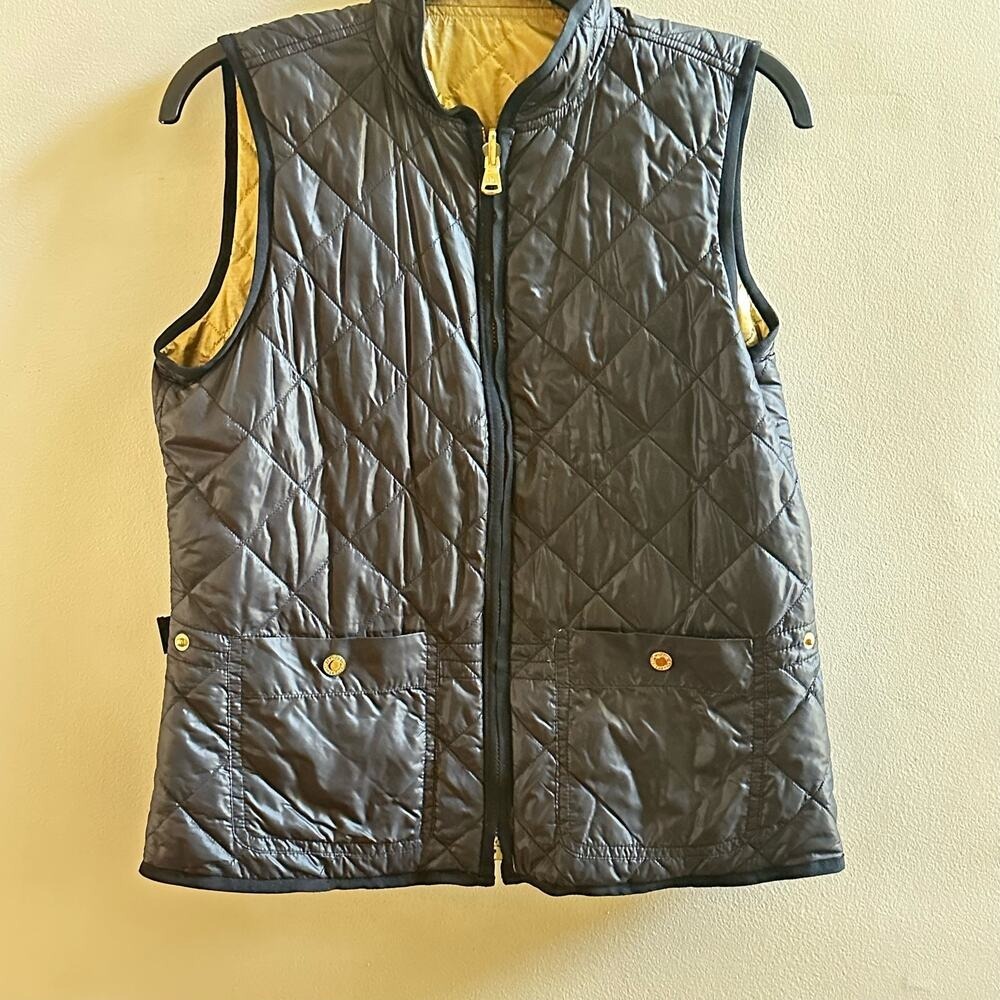 LRL Ralph Lauren reversible gold black quilted vest Small